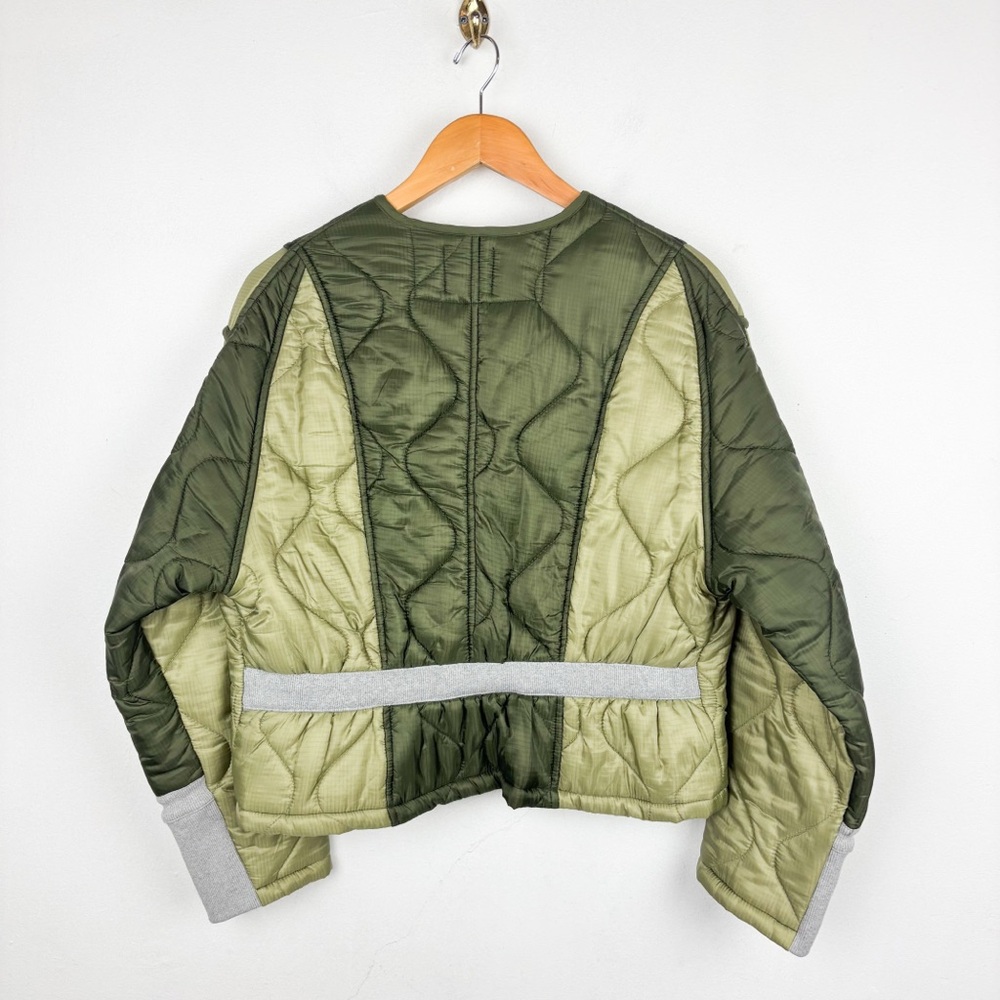 NWT All Row Isabella Green Quilted Tie Jacket Sz M - Picture 3 of 12